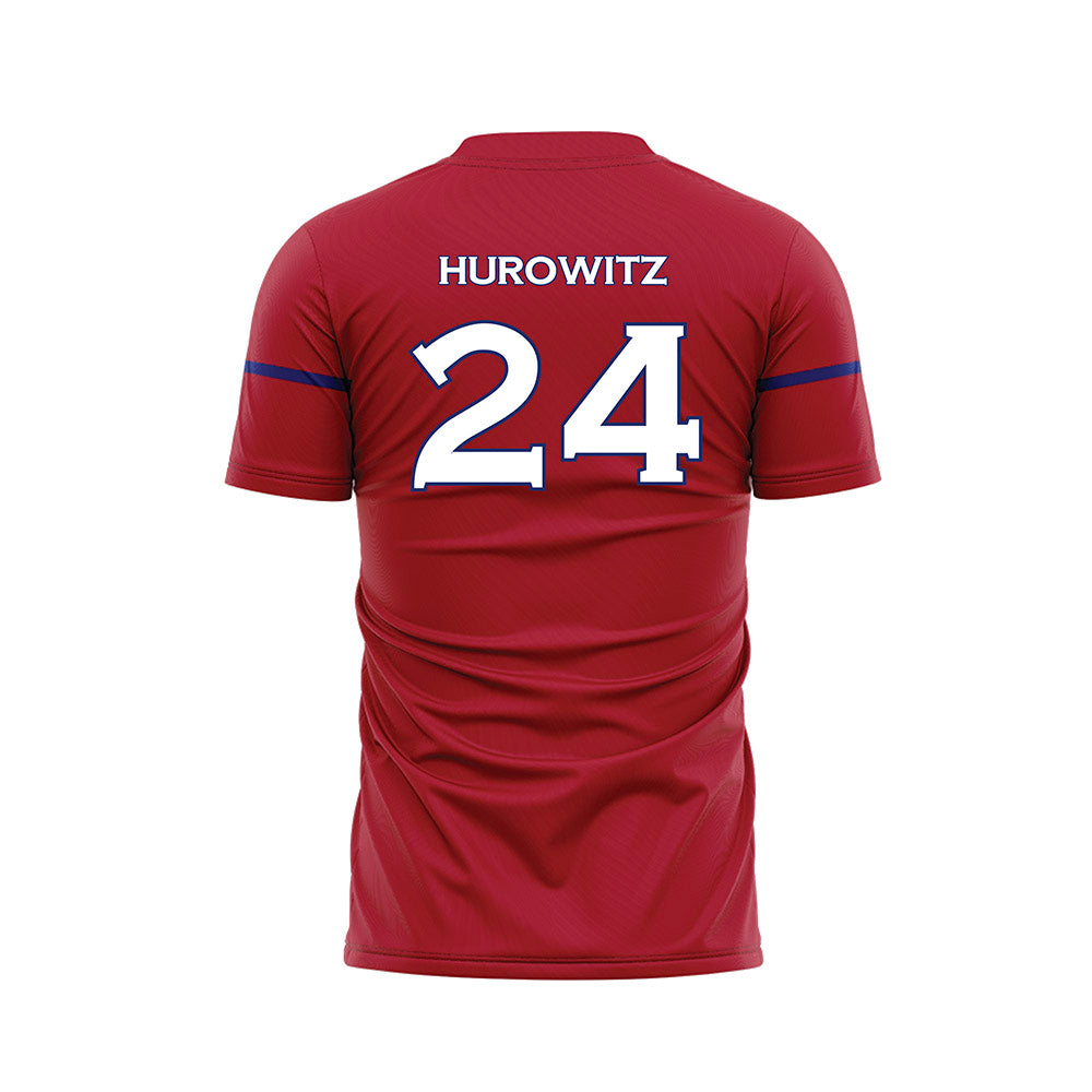 American - NCAA Women's Soccer : Maddie Hurowitz - Red Soccer Jersey-1