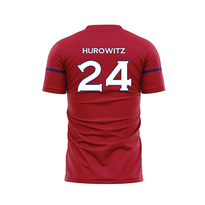 American - NCAA Women's Soccer : Maddie Hurowitz - Red Soccer Jersey-1
