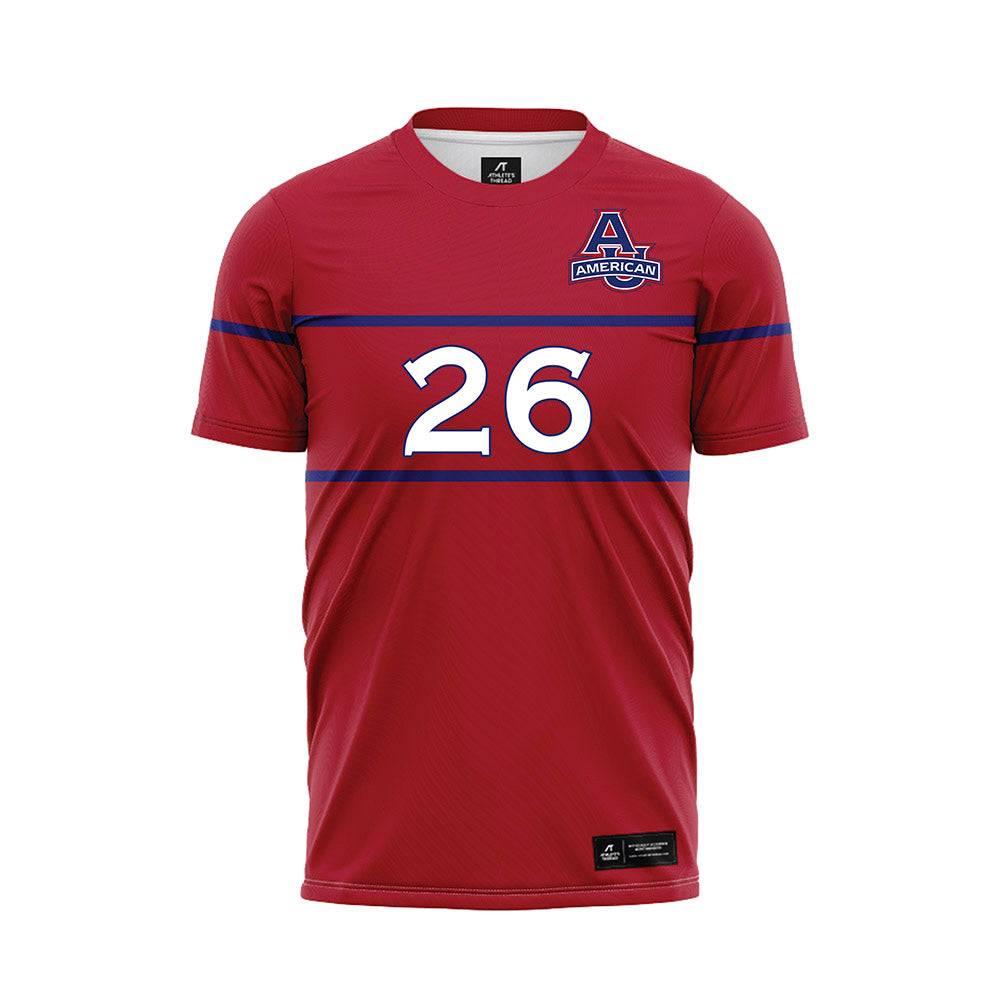 American - NCAA Women's Soccer : Autumn Freeman - Red Soccer Jersey-0