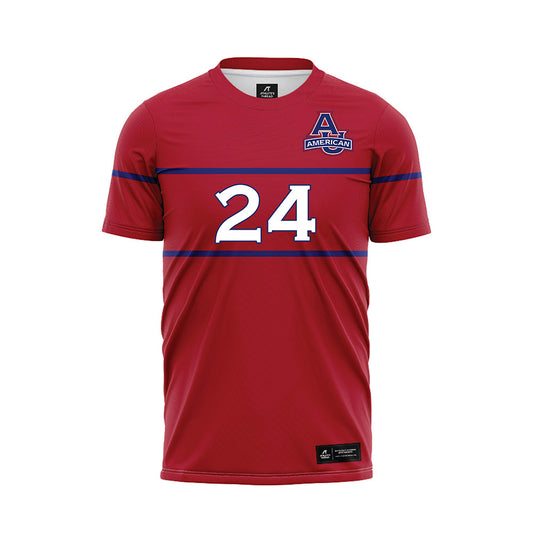American - NCAA Women's Soccer : Maddie Hurowitz - Red Soccer Jersey-0