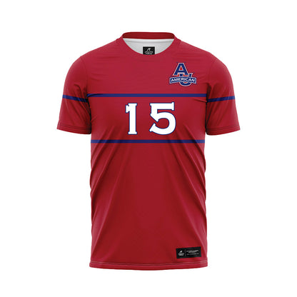 American - NCAA Women's Soccer : Logan Rivers - Red Soccer Jersey-0