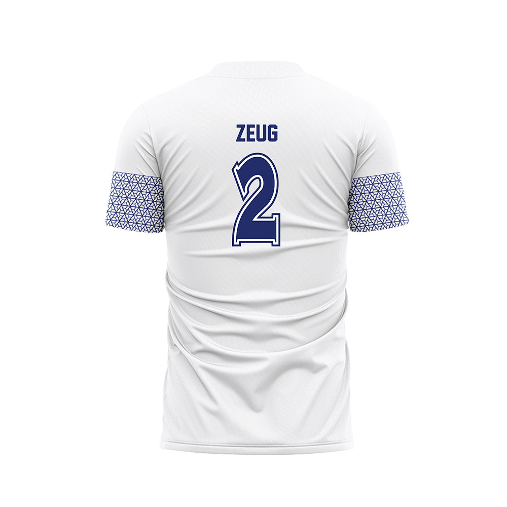 American - NCAA Women's Soccer : Julia Zeug - White Soccer Jersey-1