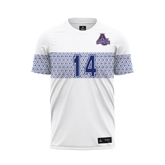 American - NCAA Women's Soccer : Isabella Cobos - White Soccer Jersey-0