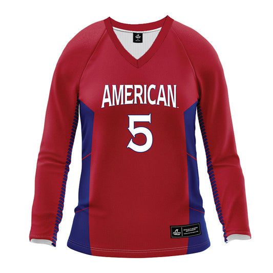 American - NCAA Women's Volleyball : Deniz Dakak - Red Volleyball Jersey-0