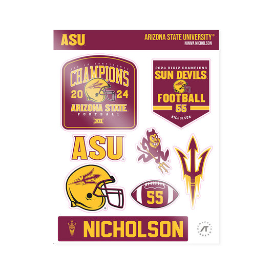 Arizona State - NCAA Football : Niniva Nicholson - Big12 Sticker Sheet-0