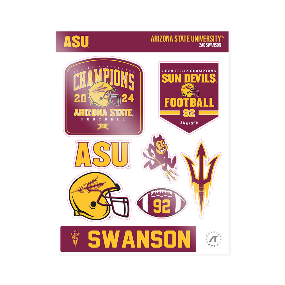 Arizona State - NCAA Football : Zac Swanson - Big12 Sticker Sheet-0