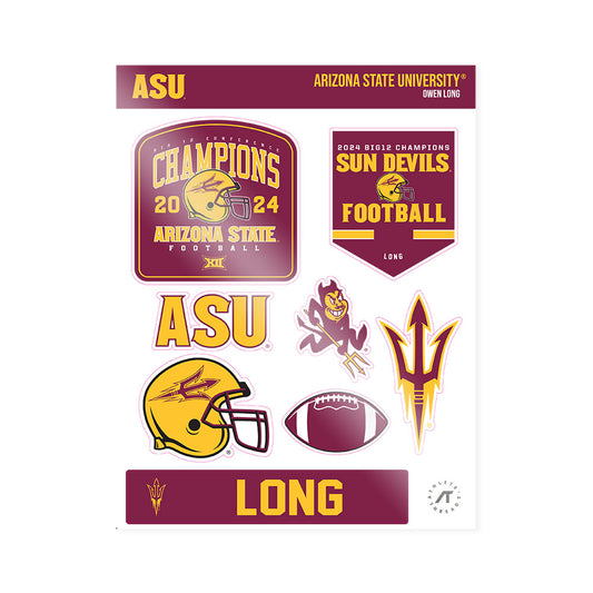 Arizona State - NCAA Football : Owen Long - Big12 Sticker Sheet-0