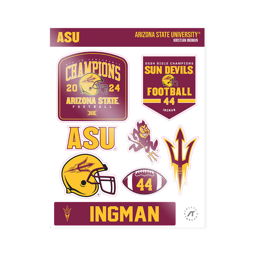 Arizona State - NCAA Football : Kristian Ingman - Big12 Sticker Sheet-0