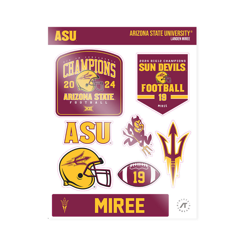 Arizona State - NCAA Football : Landen Miree - Big12 Sticker Sheet-0