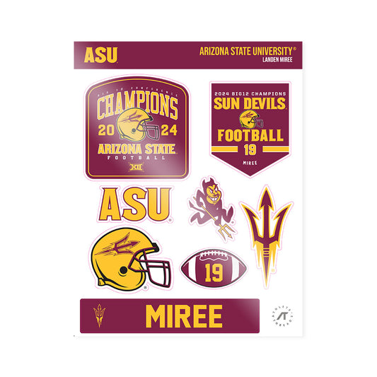 Arizona State - NCAA Football : Landen Miree - Big12 Sticker Sheet-0