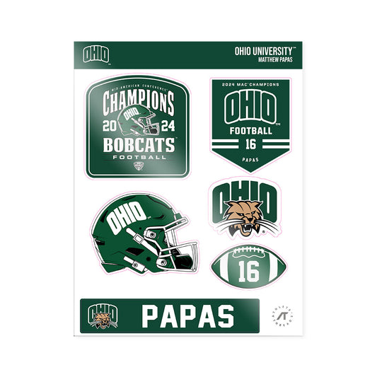 Ohio - NCAA Football : Matthew Papas - MAC Sticker Sheet-0