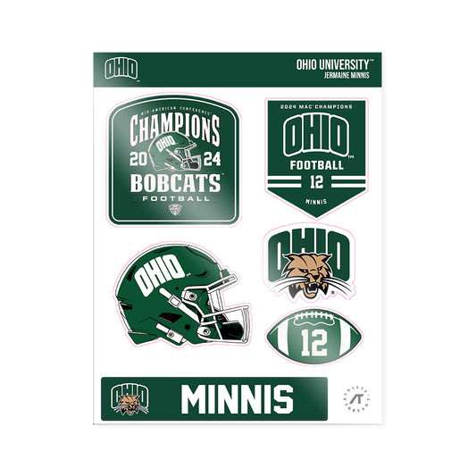 Ohio - NCAA Football : Jermaine Minnis - MAC Sticker Sheet-0