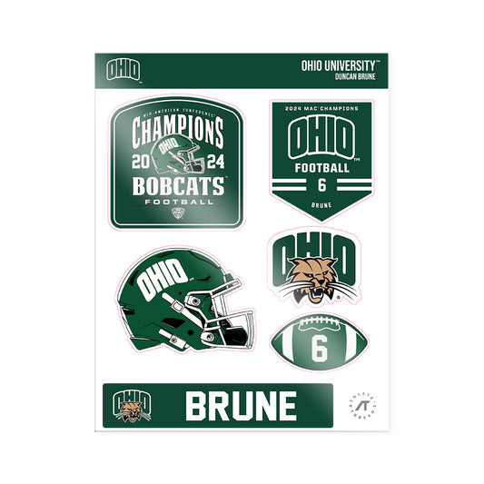 Ohio - NCAA Football : Duncan Brune - MAC Sticker Sheet-0