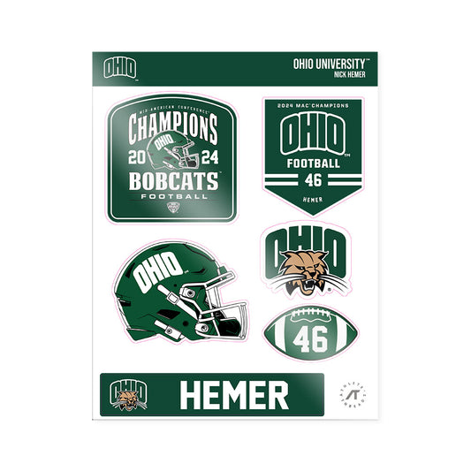 Ohio - NCAA Football : Nick Hemer - MAC Sticker Sheet-0