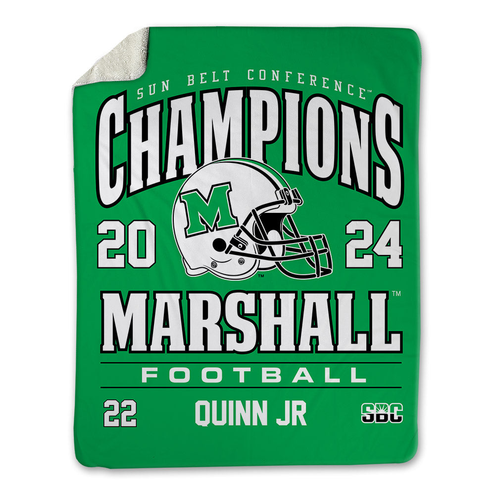 Marshall - NCAA Football : Anthony Quinn Jr - SBC Champions Blanket-0