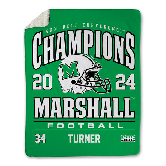 Marshall - NCAA Football : Caden Turner - SBC Champions Blanket-0