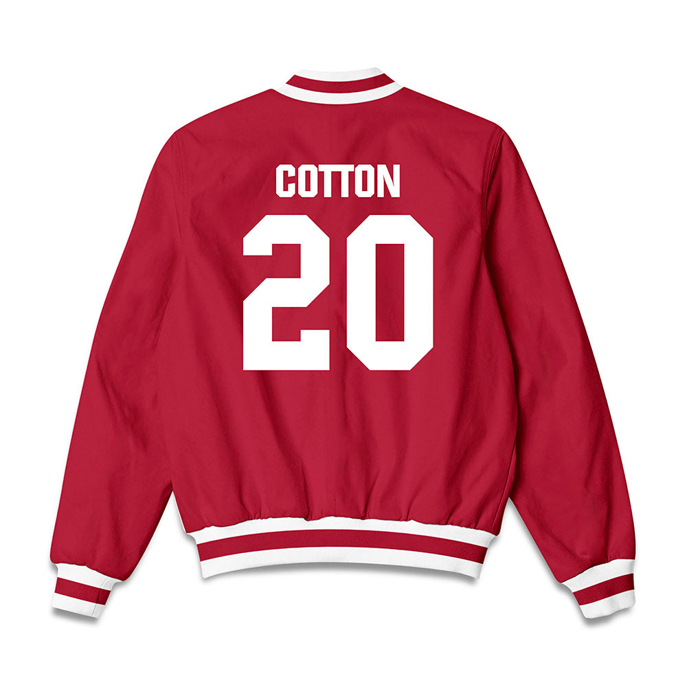 Indiana - NCAA Baseball : Logan Cotton - Bomber Jacket-1