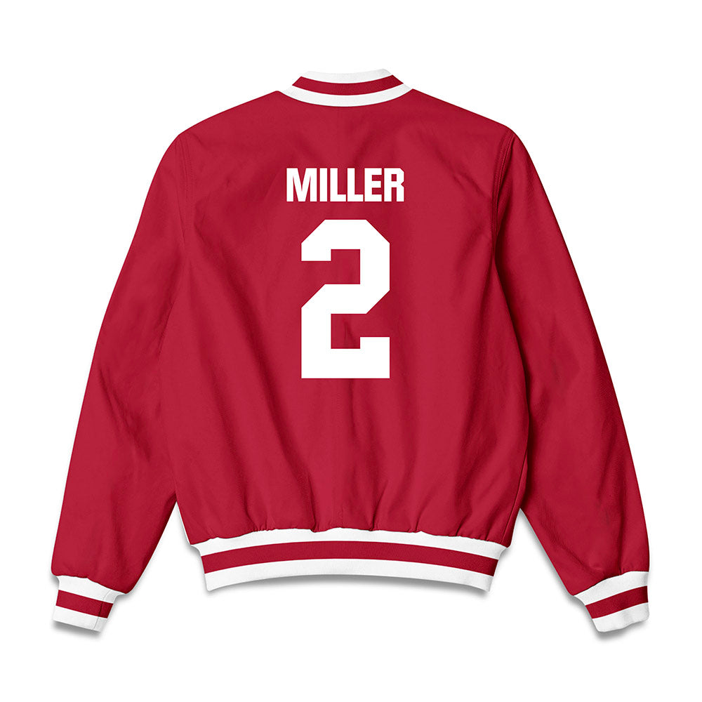 Indiana - NCAA Softball : Sarah Miller - Bomber Jacket-1