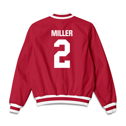 Indiana - NCAA Softball : Sarah Miller - Bomber Jacket-1