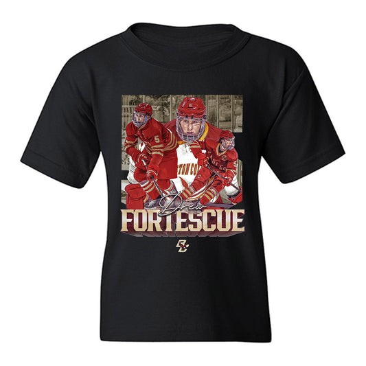 Boston College - NCAA Men's Ice Hockey : Drew Fortescue - Collage Youth T-Shirt-0