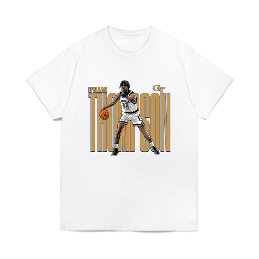 Georgia Tech - NCAA Men's Basketball : Dyllan Thompson - Collage Comfort Colors T-Shirt-0