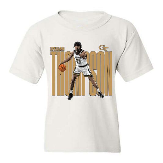Georgia Tech - NCAA Men's Basketball : Dyllan Thompson - Collage Youth T-Shirt-0