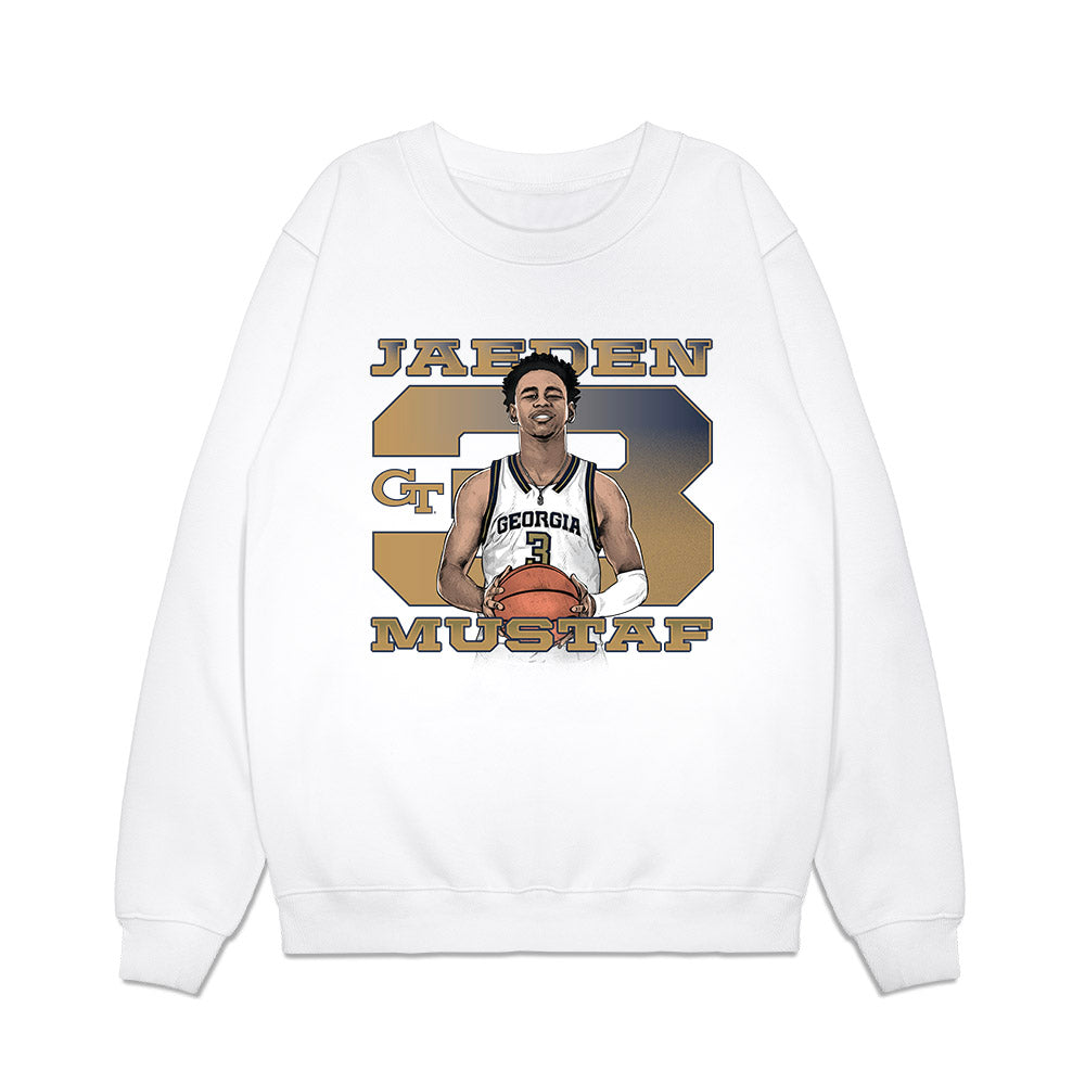 Georgia Tech - NCAA Men's Basketball : Jaeden Mustaf - Collage Premium Crewneck Sweatshirt-0