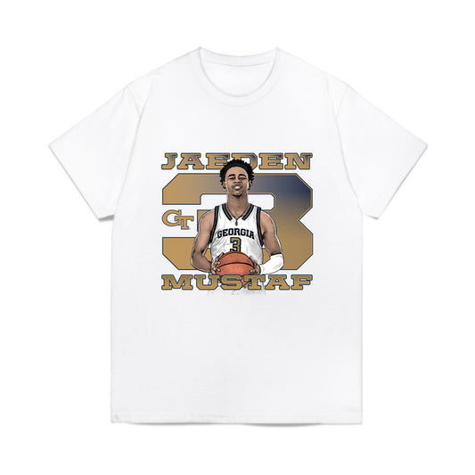 Georgia Tech - NCAA Men's Basketball : Jaeden Mustaf - Collage Comfort Colors T-Shirt-0