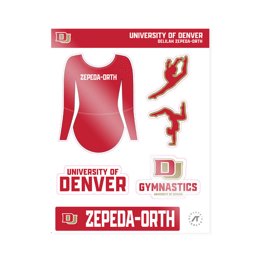 DU - NCAA Women's Gymnastics : Delilah Zepeda-Orth - Sticker Sheet-0