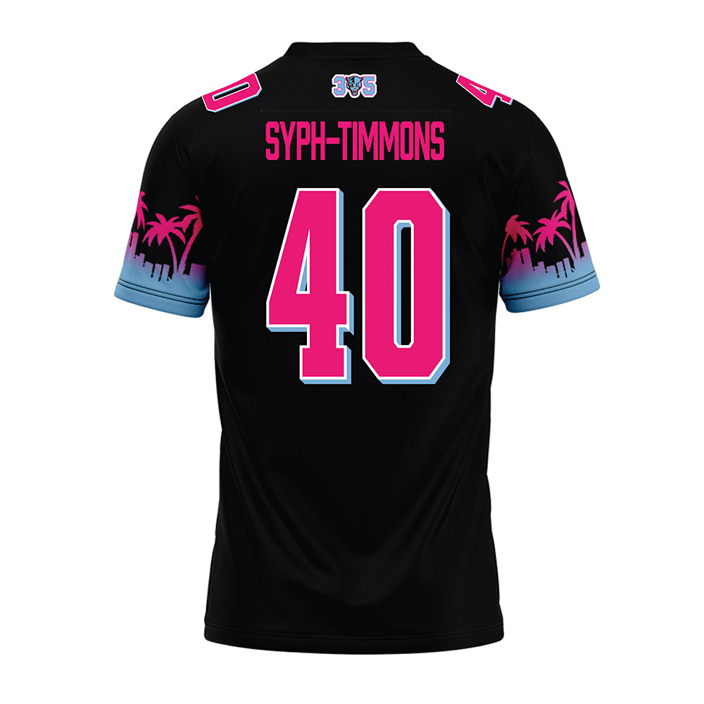 FIU - NCAA Football : Orlando Syph-Timmons - Vice Black Premium Football Jersey-1