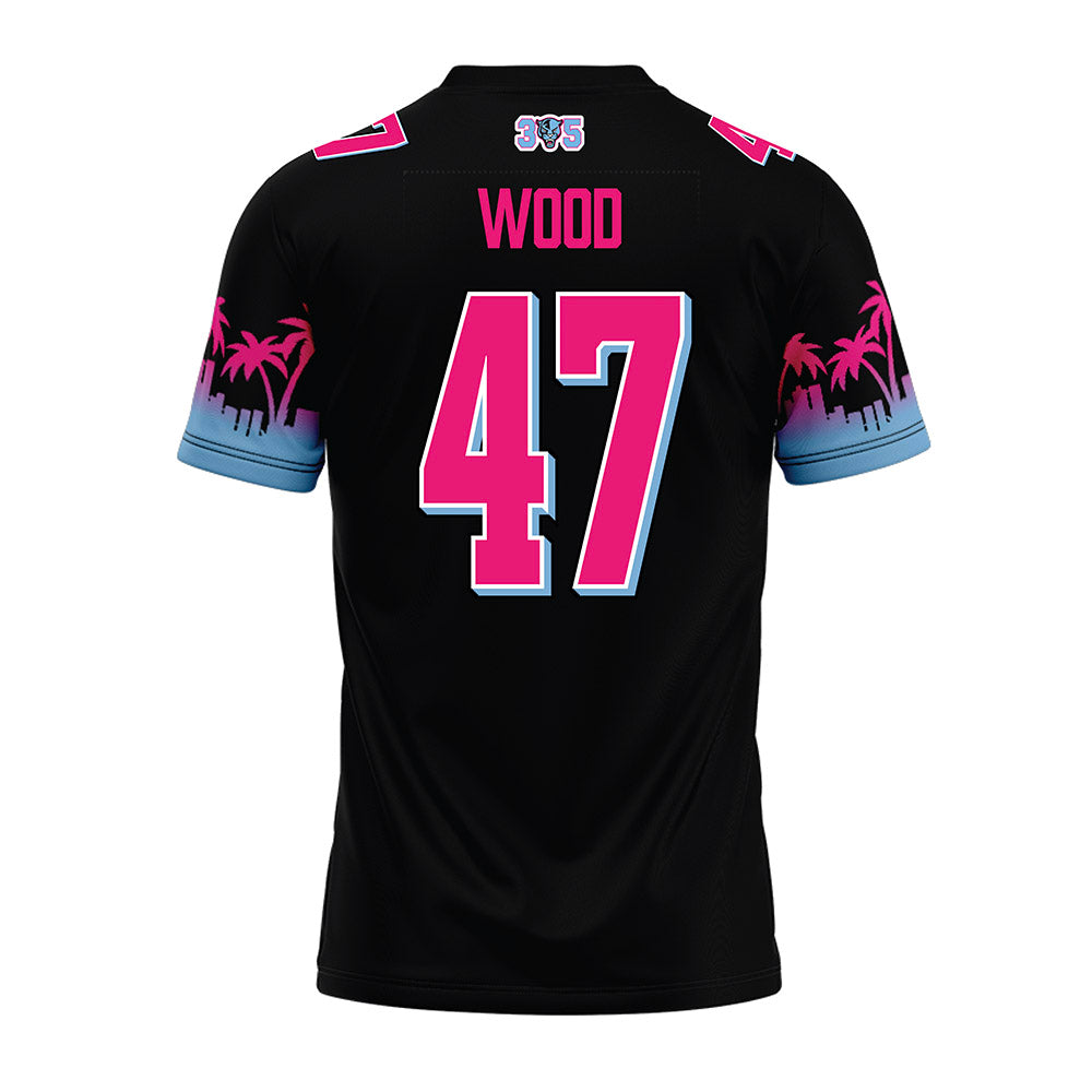 FIU - NCAA Football : Justin Wood - Vice Black Premium Football Jersey-1