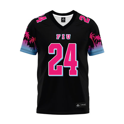 FIU - NCAA Football : King Massey - Vice Black Premium Football Jersey-0