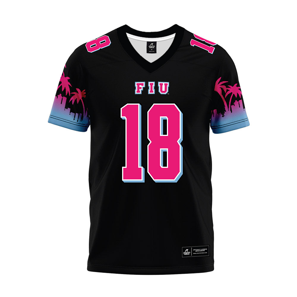 FIU - NCAA Football : Joseph Stone jr - Vice Black Premium Football Jersey-0