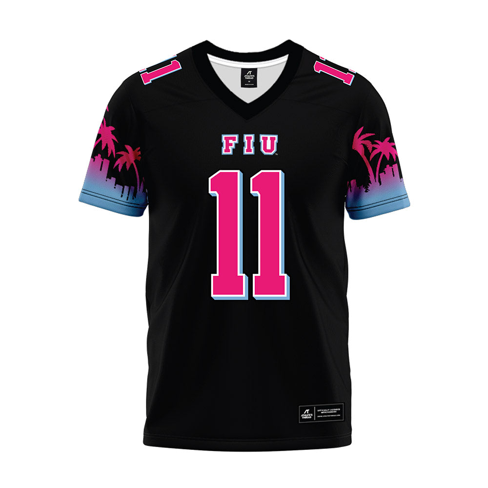 FIU - NCAA Football : Percy Courtney - Vice Black Premium Football Jersey-0