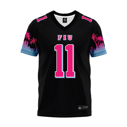 FIU - NCAA Football : Percy Courtney - Vice Black Premium Football Jersey-0