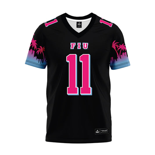 FIU - NCAA Football : Percy Courtney - Vice Black Premium Football Jersey-0