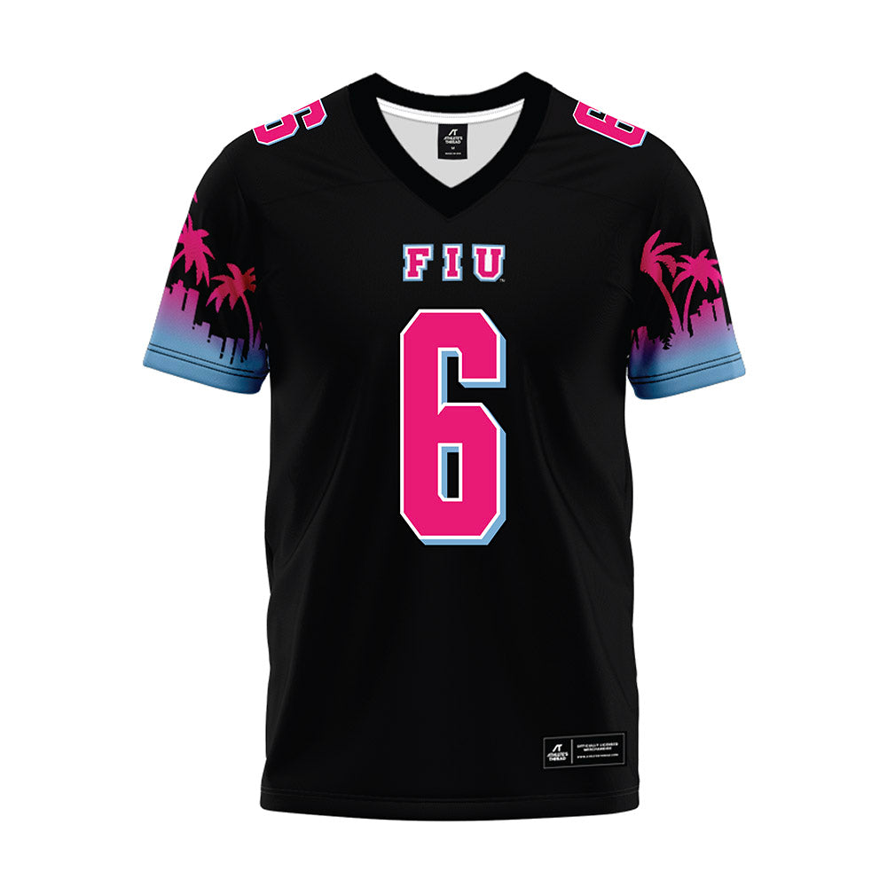 FIU - NCAA Football : Lawrence Johnson - Vice Black Premium Football Jersey-0