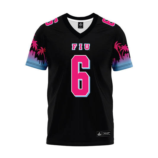 FIU - NCAA Football : Lawrence Johnson - Vice Black Premium Football Jersey-0