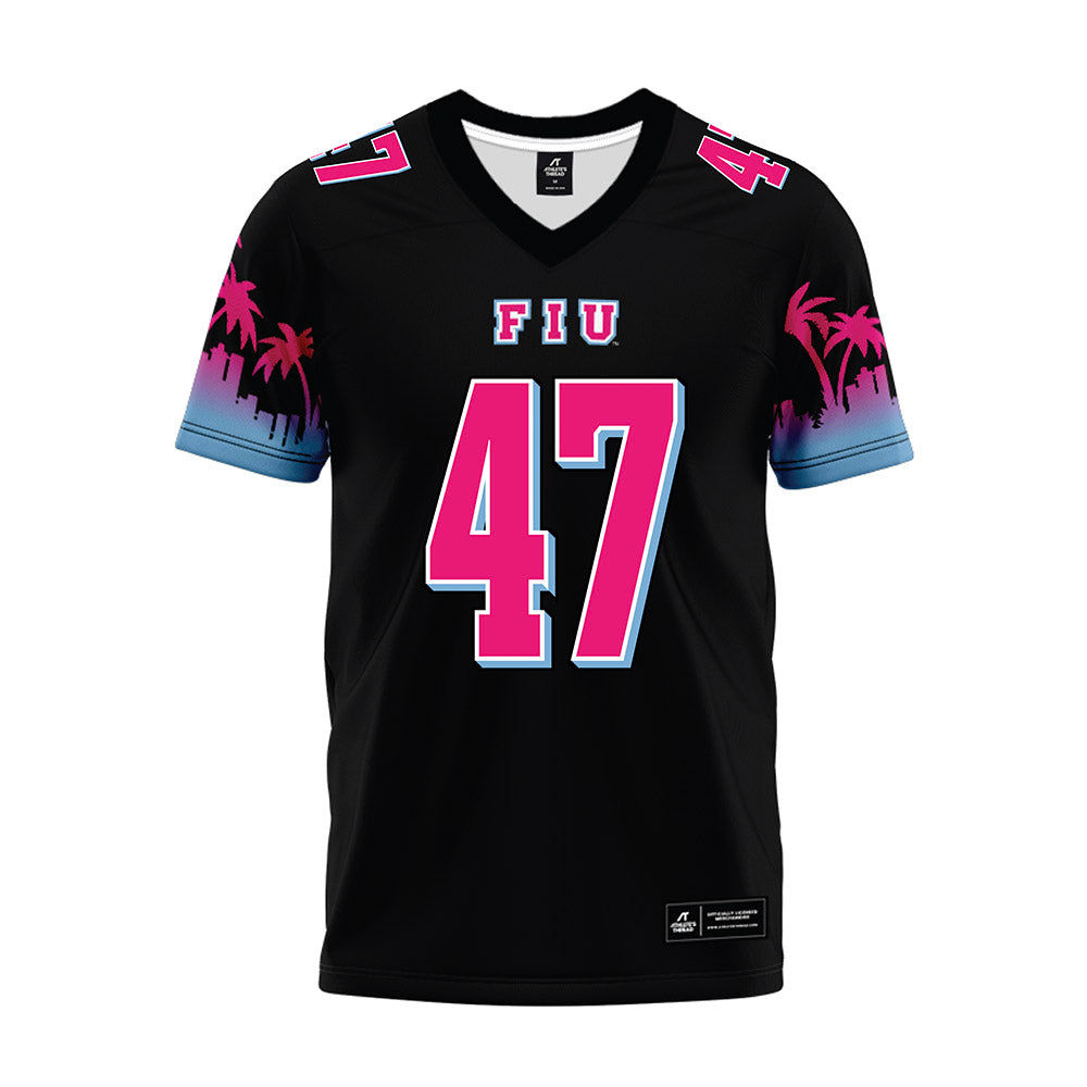 FIU - NCAA Football : Justin Wood - Vice Black Premium Football Jersey-0