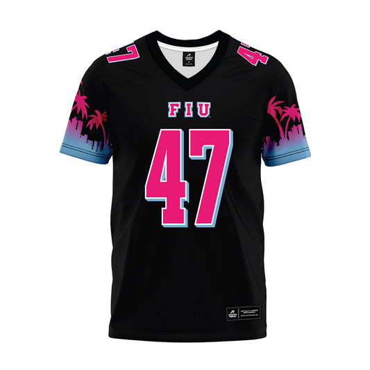FIU - NCAA Football : Justin Wood - Vice Black Premium Football Jersey-0