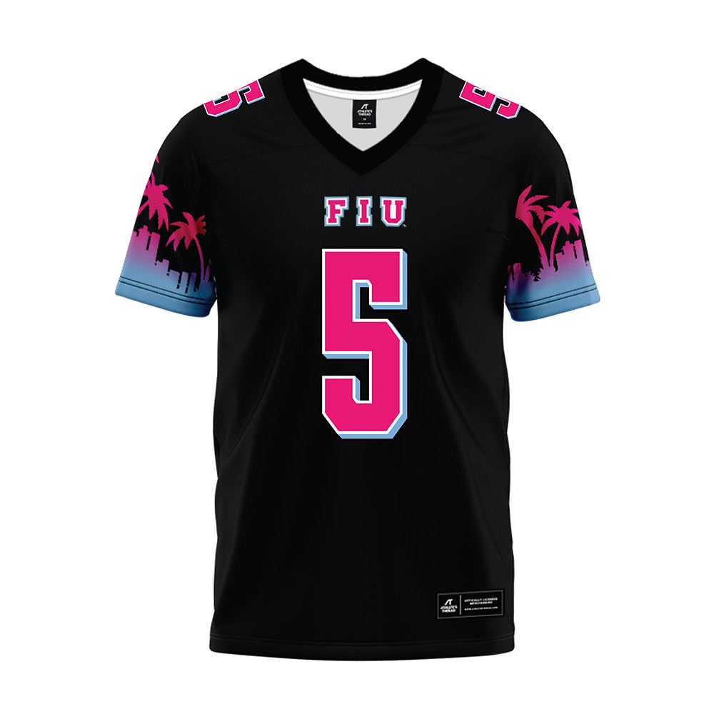 FIU - NCAA Football : Delancy "DJ" Alexander, Jr. - Vice Black Premium Football Jersey-0