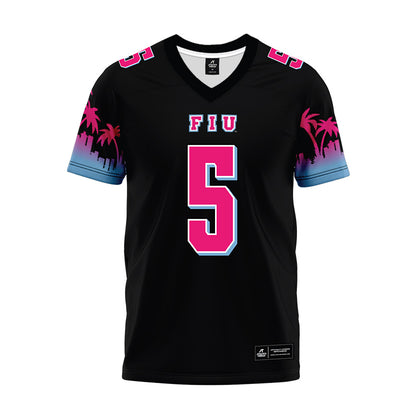 FIU - NCAA Football : Delancy "DJ" Alexander, Jr. - Vice Black Premium Football Jersey-0