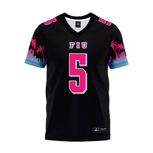 FIU - NCAA Football : Delancy "DJ" Alexander, Jr. - Vice Black Premium Football Jersey-0