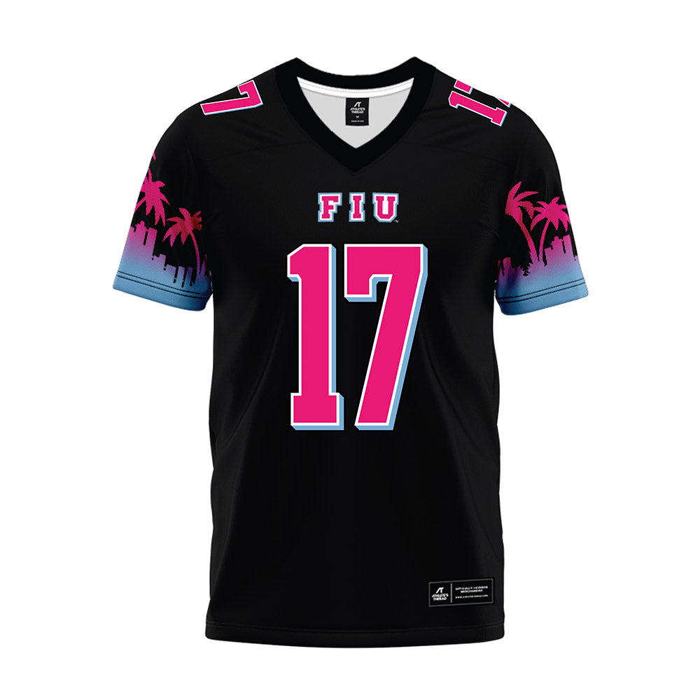 FIU - NCAA Football : Zachary Waters - Vice Black Premium Football Jersey-0