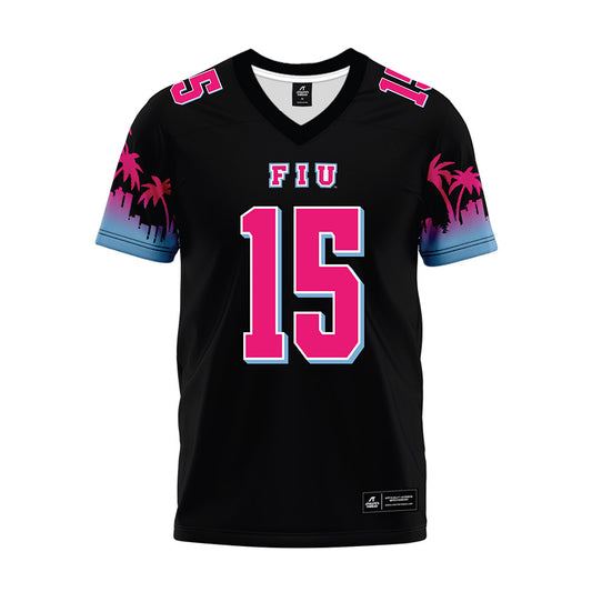 FIU - NCAA Football : Donovan Giles - Vice Black Premium Football Jersey-0
