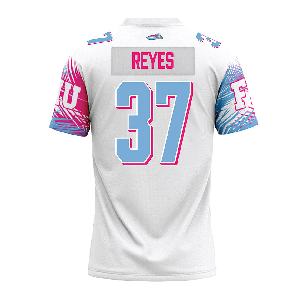 FIU - NCAA Football : kelvin reyes - Vice White Premium Football Jersey-1