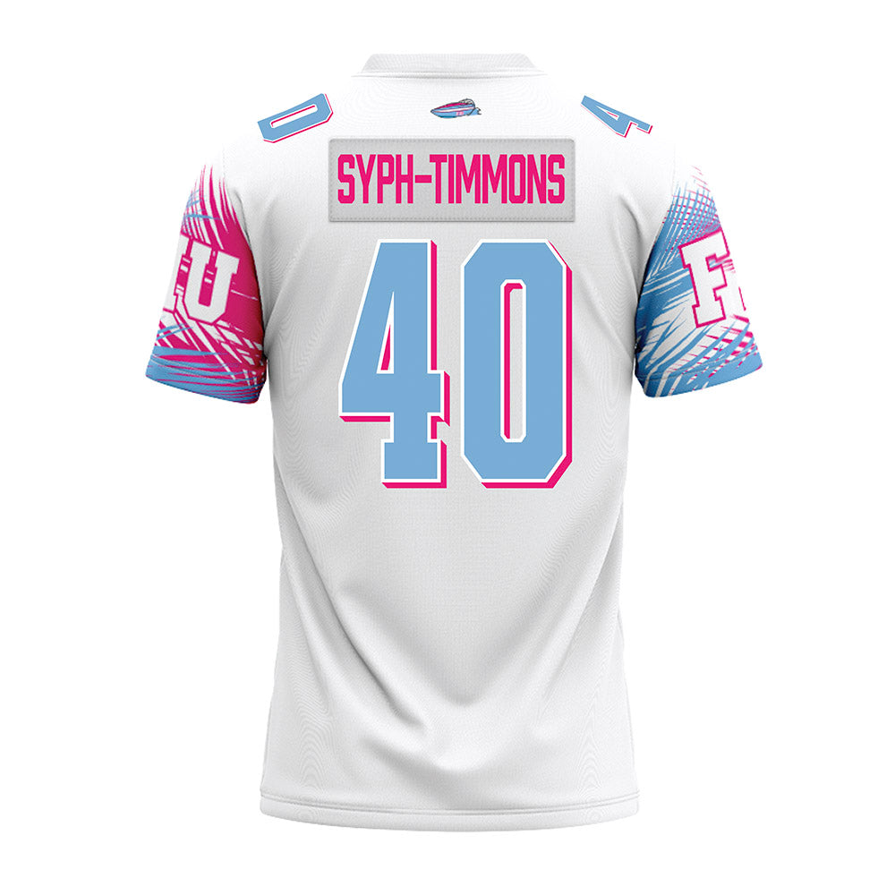 FIU - NCAA Football : Orlando Syph-Timmons - Vice White Premium Football Jersey-1
