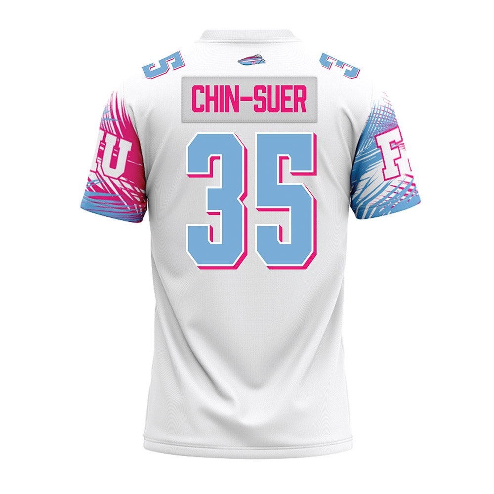 FIU - NCAA Football : Jahmani Chin-Suer - Vice White Premium Football Jersey-1