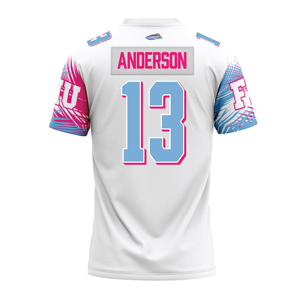 FIU - NCAA Football : Dante Anderson - Vice White Premium Football Jersey-1