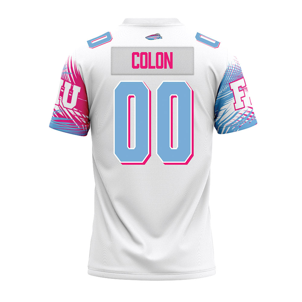 FIU - NCAA Football : Oscar Colon - Vice White Premium Football Jersey-1